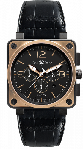 Bell & Ross BR 01 94 Pink Gold & Carbon Officer Chronograph BR0194-BICO-OF