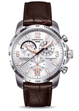 Certina DS Podium Big Size Chrono GMT Silver C0016391603701