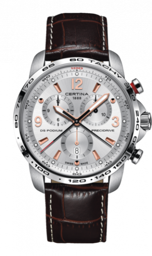 Certina DS Podium Big Size Chrono 1/100 Sec Stainless Steel / Silver / Strap C001.647.16.037.01
