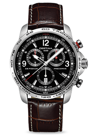 Certina DS Podium Big Size Chrono 1/100 Sec Stainless Steel / Black / Strap C001.647.16.057.00