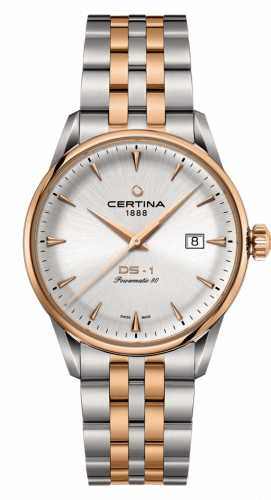 Certina DS-1 Powermatic 80 40 Stainless Steel / Rose Gold PVD / Silver / Bracelet C029.807.22.031.00