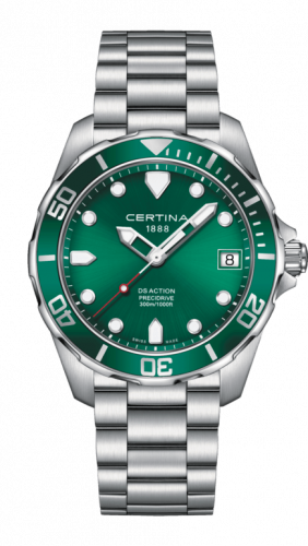 Certina DS Action Diver PreciDrive Stainless Steel / Green / Bracelet C032.410.11.091.00