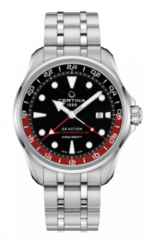 Certina DS Action GMT Powermatic 80 Stainless Steel / Black / Bracelet C032.429.11.051.00