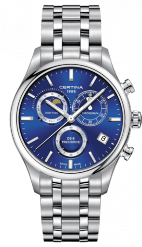 Certina DS-8 Chronograph Moon Phase Stainless Steel / Blue / Bracelet C033.450.11.041.00