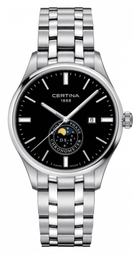 Certina DS-8 Moon Phase Stainless Steel / Black / Bracelet C033.457.11.051.00