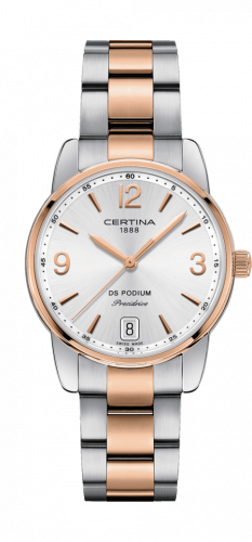 Certina DS Podium 33 Stainless Steel / Rose Gold PVD / Silver / Bracelet C034.210.22.037.00