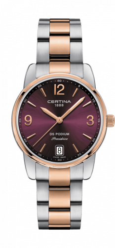 Certina DS Podium 33 Stainless Steel / Rose Gold PVD / Red / Bracelet C034.210.22.427.00
