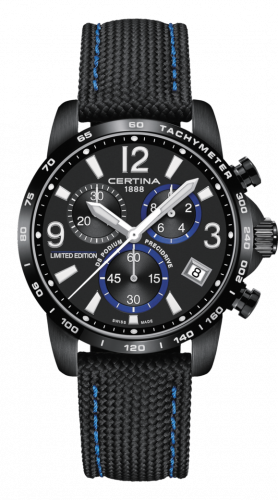 Certina DS Podium Chronograph 1/10 Sec PVD / Black / Strap C034.417.38.057.10