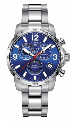 Certina DS Podium Chronograph GMT Stainless Steel / Blue / Bracelet C034.654.11.047.00