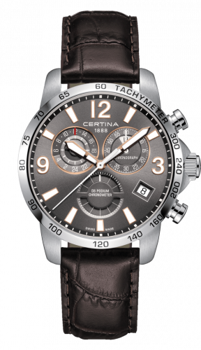 Certina DS Podium Chronograph GMT Stainless Steel / Grey / Strap C034.654.16.087.01