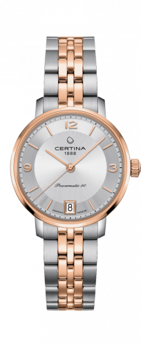 Certina DS Caimano Powermatic 80 Stainless Steel / Rose Gold PVD / Silver / Bracelet C035.207.22.037.01