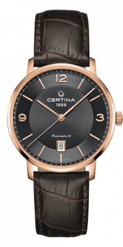 Certina DS Caimano Powermatic 80 Rose Gold PVD / Grey / Strap C035.407.36.087.00