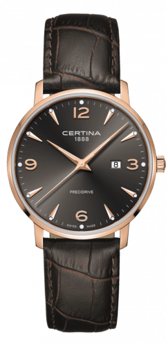 Certina DS Caimano 39 Rose Gold PVD / Grey / Strap C035.410.36.087.00