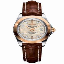 Breitling Galactic 32 Sleek Edition Stainless Steel / Rose Gold / Pearl Diamond / Croco C7133012/A803/778P/A14BA.1