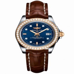 Breitling Galactic 32 Sleek Edition Stainless Steel / Rose Gold / Diamond / Horizon Blue Diamond / Croco C7133053/C967/778P/A14BA.1