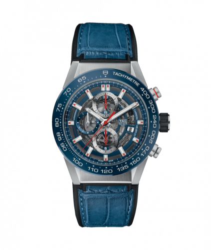 TAG Heuer Carrera Calibre Heuer 01 43 Stainless Steel / Blue Ceramic / Alligator CAR201T.FC6406