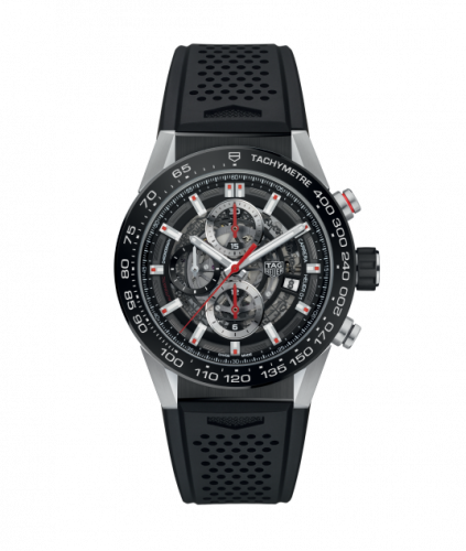 TAG Heuer Carrera Calibre Heuer 01 43 Stainless Steel / Black Ceramic / Skeleton / Rubber CAR201V.FT6087