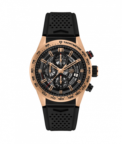 TAG Heuer Carrera Calibre Heuer 01 43 Rose Gold / Skeleton / Rubber CAR205B.FT6087
