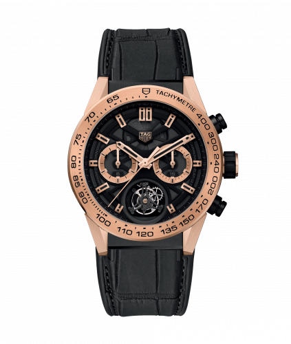 TAG Heuer Carrera Calibre Heuer 02T 45 Chronograph Tourbillon Titanium / Rose Gold / Alligator CAR5A5Z.FC6377