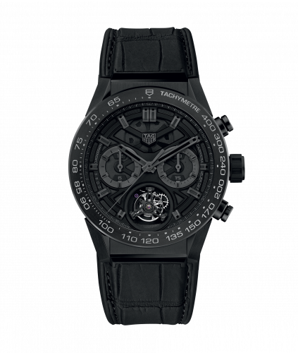 TAG Heuer Carrera Calibre Heuer 02T 45 Chronograph Tourbillon Titanium / Ceramic / Alligator / Black Phantom CAR5A8Z.FC6377