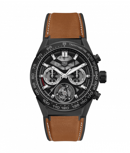 TAG Heuer Carrera Calibre Heuer 02T 45 Chronograph Tourbillon Ceramic / Calf CAR5A90.FT6121