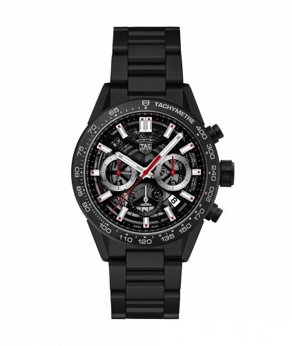 TAG Heuer Carrera Calibre Heuer 02 43 Black Ceramic / Skeleton / Bracelet CBG2090.BH0661