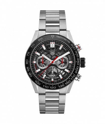 TAG Heuer Carrera Calibre Heuer 02 45 Stainless Steel / Black Ceramic / Skeleton / Bracelet CBG2A10.BA0654