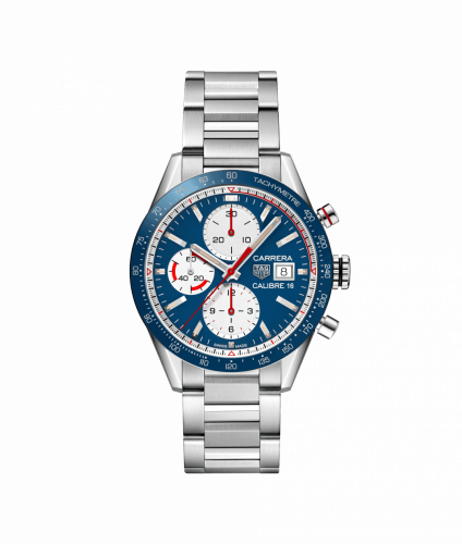 TAG Heuer Carrera Calibre 16 41 Stainless Steel / Blue Retro / Bracelet CV201AR.BA0715