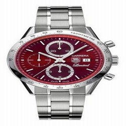 TAG Heuer Carrera Calibre 16 41 Stainless Steel / Burgundy / Japan CV201D.BA0786