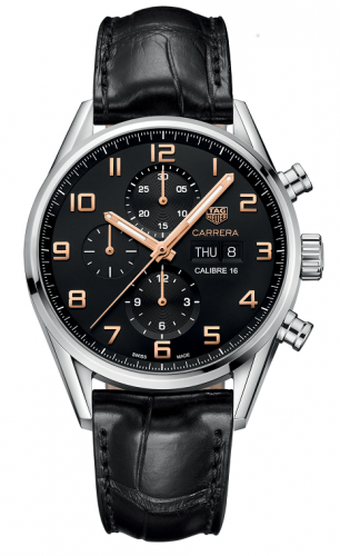 TAG Heuer Carrera Calibre 16 Day Date 43 Stainless Steel / Black / Alligator CV2A1AB.FC6379