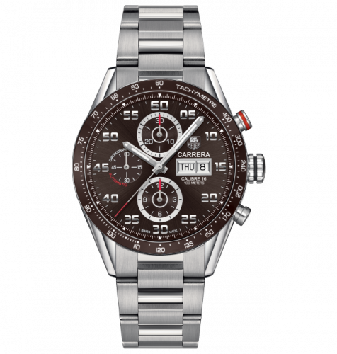 TAG Heuer Carrera Calibre 16 Day Date 43 Stainless Steel / Brown / Bracelet CV2A1S.BA0799