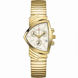 Hamilton Ventura Chrono Quartz 32.3 PVD Yellow / Silver / Bracelet H24422151