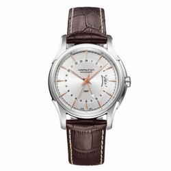 Hamilton Jazzmaster Traveler GMT 42mm Silver Dial / Gold Indexen H32585557