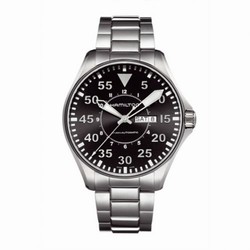 Hamilton Khaki Aviation Pilot Day Date Auto Black / Bracelet H64715135