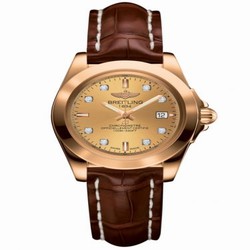Breitling Galactic 32 Sleek Edition Rose Gold / Golden Sun Diamond / Croco H7133012.H550.778P