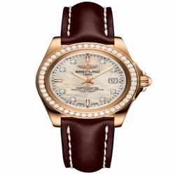Breitling Galactic 32 Sleek Edition Rose Gold / Diamond / Pearl Diamond / Calf H7133053.A803.410X