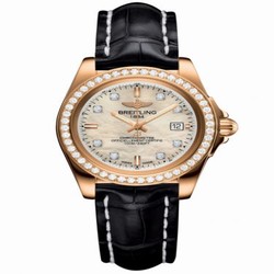Breitling Galactic 32 Sleek Edition Rose Gold / Diamond / Pearl Diamond / Croco H7133053.A803.777P