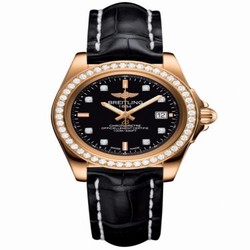 Breitling Galactic 32 Sleek Edition Rose Gold / Diamond / Trophy Black Diamond / Croco H7133053.BF64.777P