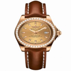 Breitling Galactic 32 Sleek Edition Rose Gold / Diamond / Golden Sun / Calf H7133053.H549.406X