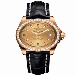 Breitling Galactic 32 Sleek Edition Rose Gold / Diamond / Golden Sun / Croco H7133053.H549.777P