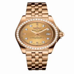 Breitling Galactic 32 Sleek Edition Rose Gold / Diamond / Golden Sun Diamond / Bracelet H7133053.H550.792H