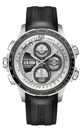 Hamilton Khaki Aviation X-Wind Automatic Silver / Rubber H77726351