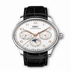 IWC Portugieser Perpetual Calendar 42 Stainless Steel / Silver / Alligator IW344203