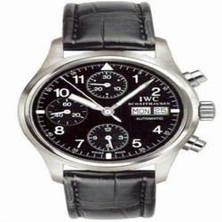 IWC Pilot's Watch Chronograph Stainless Steel / Black / French / Strap IW3706-04