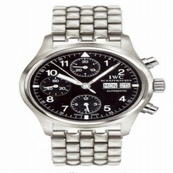 IWC Pilot's Watch Chronograph Stainless Steel / Black / English / Bracelet IW3706-07