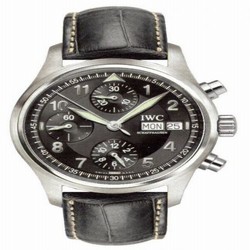 IWC Pilot's Watch Spitfire Chronograph Stainless Steel / Black / German / Strap IW3706-11