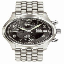 IWC Pilot's Watch Spitfire Chronograph Stainless Steel / Black / Spanish / Bracelet IW3706-20