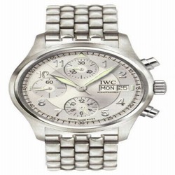IWC Pilot's Watch Spitfire Chronograph Stainless Steel / Silver / French / Bracelet IW3706-29