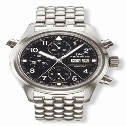 IWC Pilot's Watch Doppelchronograph Stainless Steel / Black / Italian / Bracelet IW3711-18