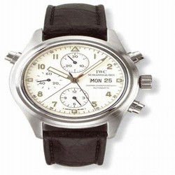 IWC Pilot's Watch Doppelchronograph Platinum / White / English / Strap IW3711-23